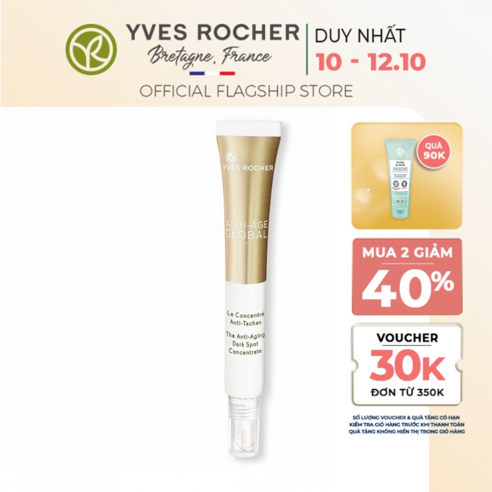 Tinh chất chống lão hóa và làm sáng da Yves Rocher ANTI-AGE GLOBAL THE ANTI-AGING DARK SPOT CONCENTRATE TUBE 14ML