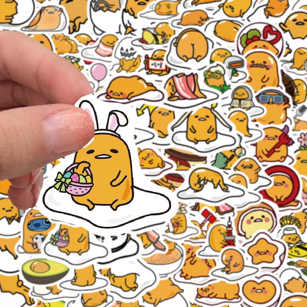 Bộ 100 Miếng Dán Chống Thấm Nước Họa Tiết Hoạt Hình Dễ Thương Dùng Trang Trí Nón Bảo Hiểm / Xe Đạp