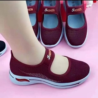  Cũ Bắc Kinh Giày Vải Nữ Đi Bộ Thoải Mái Thoáng Khí Lưới Thể Thao Giày Trung Niên Người Cao Tuổi Bà 