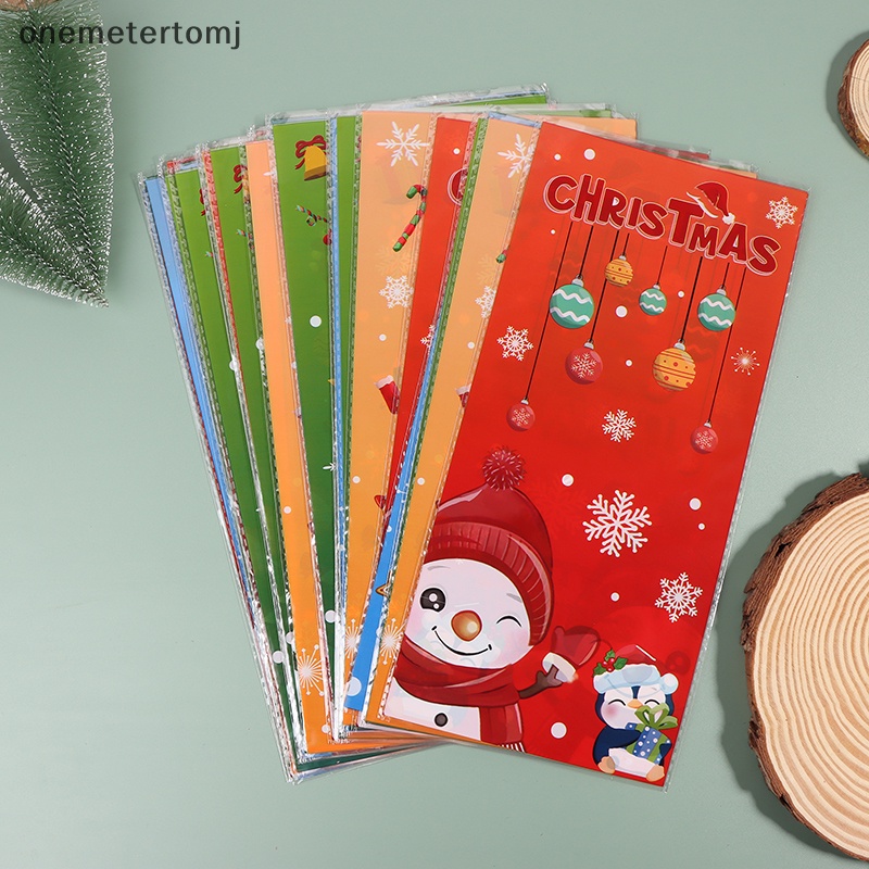 Onemetertomj Set 50 Túi Nhựa Đựng Bánh Kẹo Quà Giáng Sinh