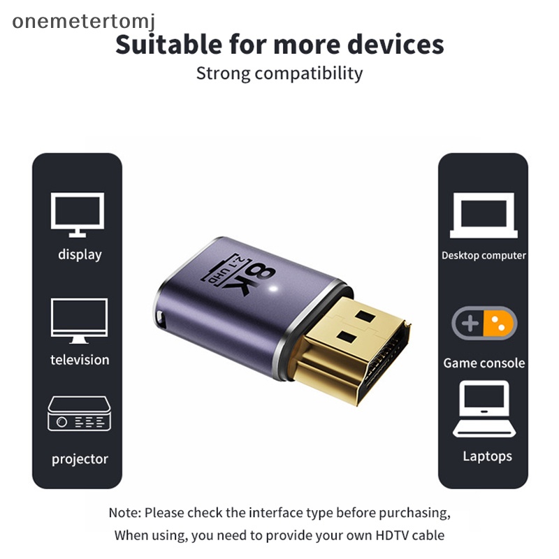 Onemetertomj Đầu Nối hdmi 90 Độ Góc Phải 270 Độ 4k hd Cho hdtv ps4 lptop tv box