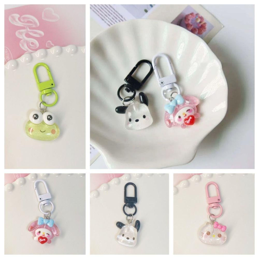 Móc Khóa Hình Mèo Trong Suốt Lấp Lánh Dễ Thương