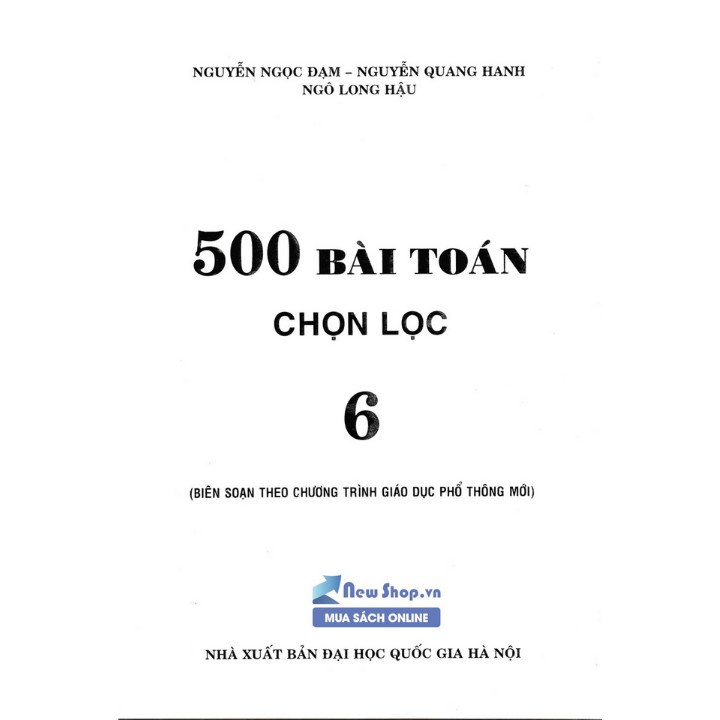 Sách - 500 Bài Toán Chọn Lọc Lớp 6