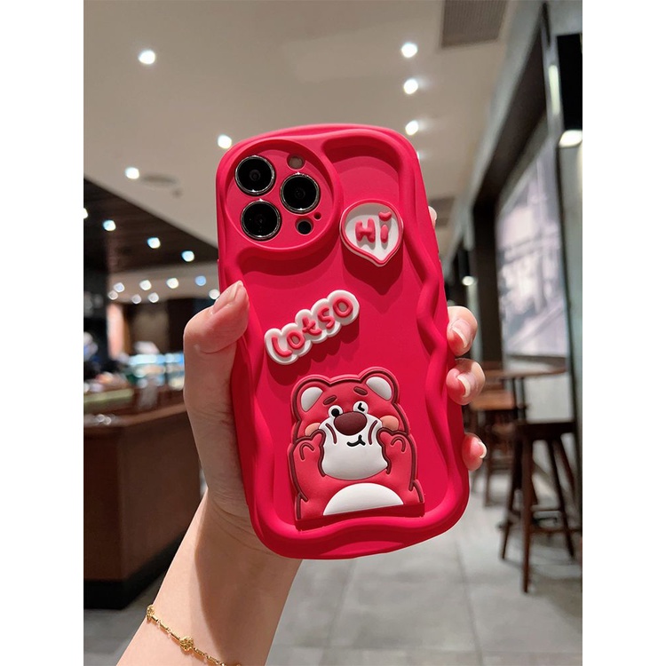 Hoạt Hình Ốp Điện Thoại Hình Gấu Dâu Tây Xinh Xắn Dành Cho iphone 14 iphone 12 iphone 1