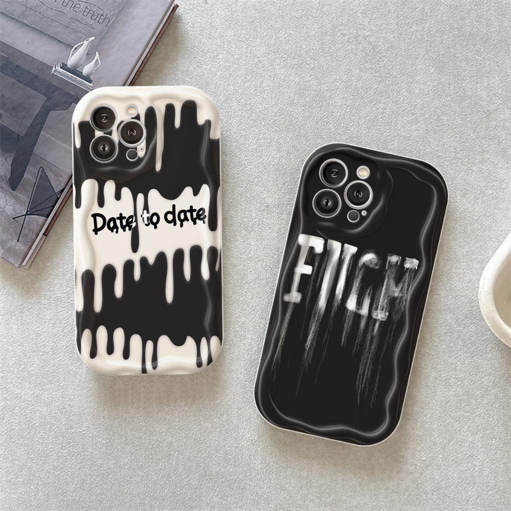 Ốp Lưng Điện Thoại Iphone Viền Cong Sơn Chảy Fight Date Sóng Nổi XR 11 14 12 13 Pro Max X 7 8 6s 6 Plus XS Max