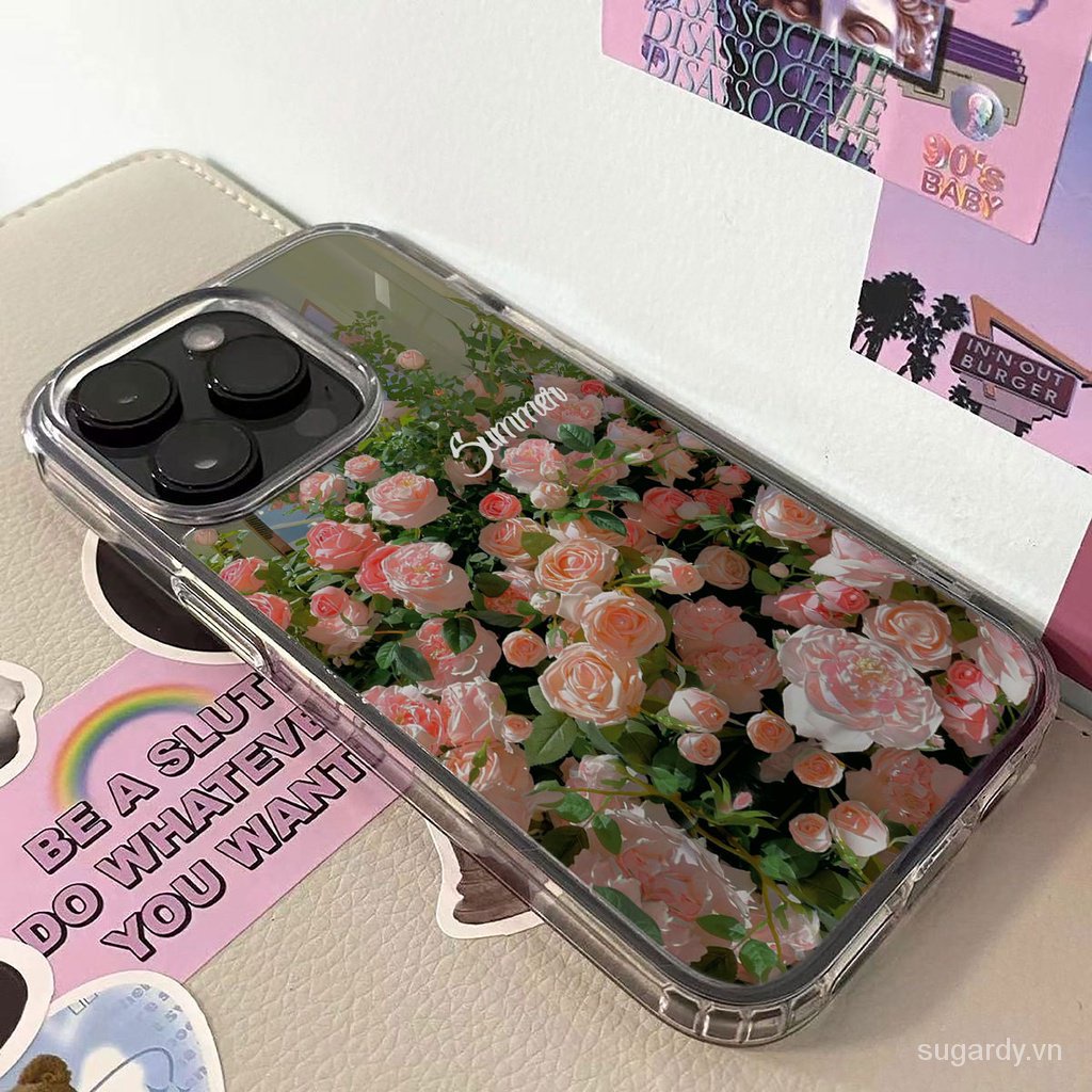 Ốp Điện Thoại Hình Hoa Hồng Cho iphone 15pro 15promax 14promax 13promax 11promax 15 14 13 12 11 pro max xr x xsmax 7 8 plus