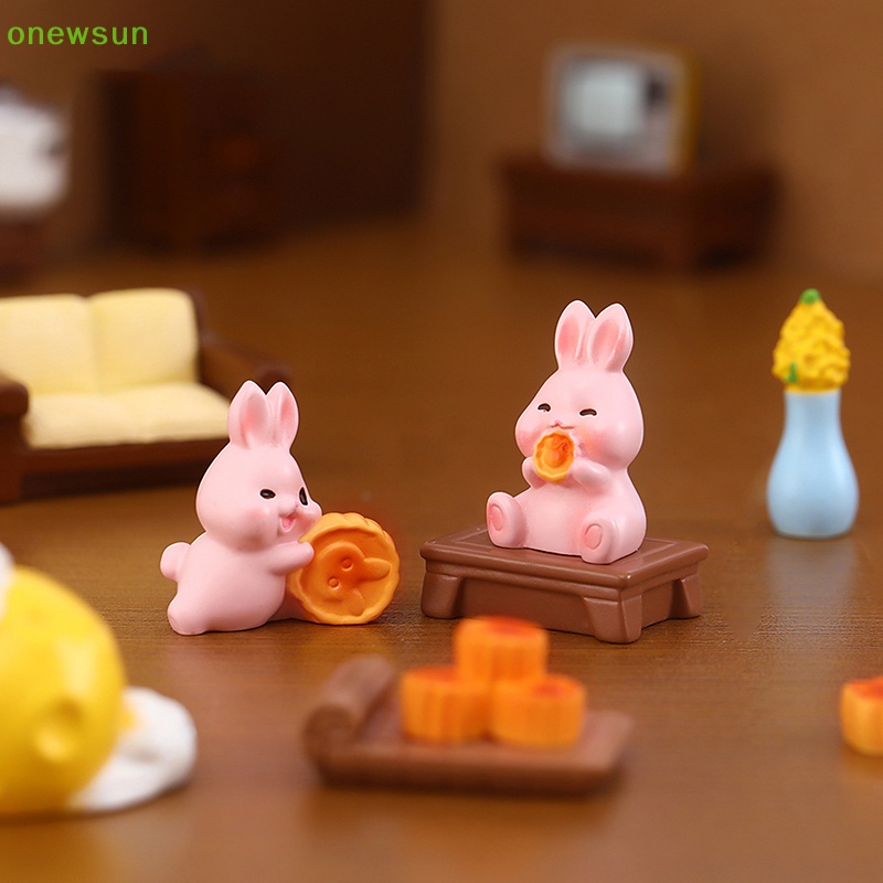 Tượng Thỏ mini Bằng Nhựa resin Dễ Thương Dùng Trang Trí Tiểu Cảnh Mới