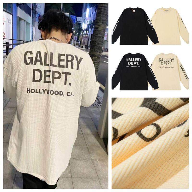 PWMN Gallery Letter Dept slogan printed long sleeve Ouyang Nana High Street fashion retro couple base shirt autumn