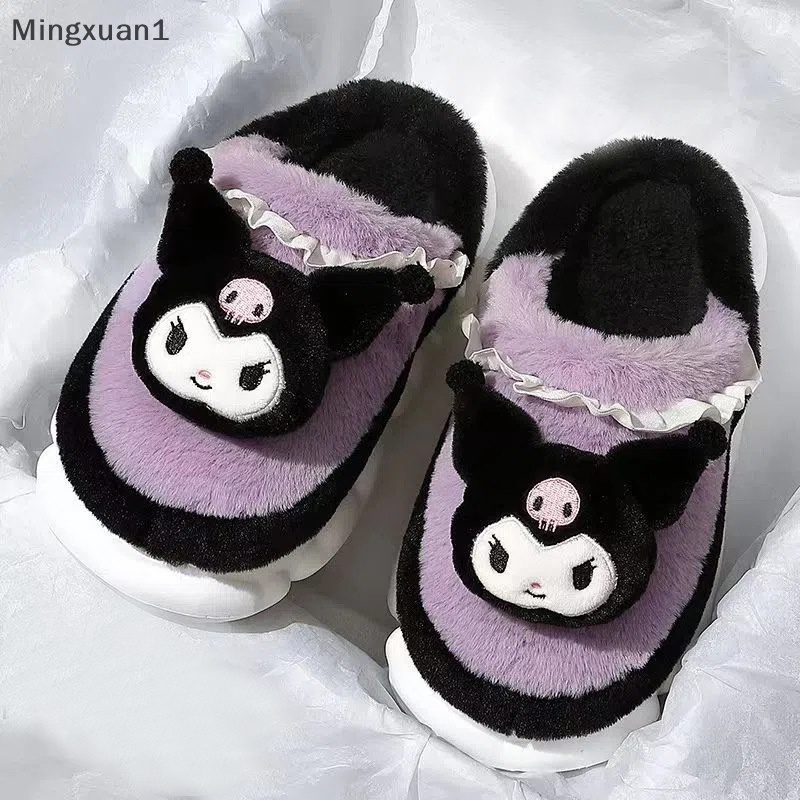 Dép Bông Đi Trong Nhà Ấm Áp Chống Trượt Hình Chú Chó Hoạt Hình Màu Tím / Xanh Dương Dành Cho Nữ