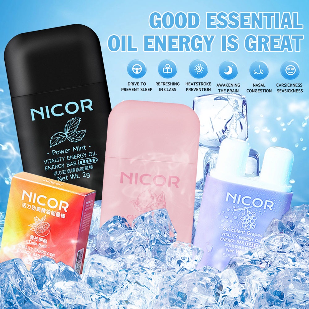 Hot! Làm sạch gan Thảo dược đôi lỗ Vital Oil Energy Bar Máy hít mũi mát lạnh Chống buồn ngủ cho học sinh và người lái xe JULYSTAR