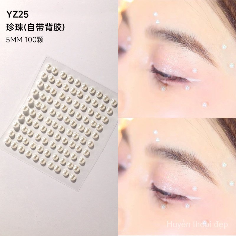 Mặt Dán Trang Sức Ngọc Trai Miếng Dán Trang Điểm Mặt Trang Điểm Mặt Trang Trí Mắt Trẻ Em Trang Điểm Mặt Trang Điểm Mắt Kim Cương Sáng Xé Kim Cương Bán Buôn