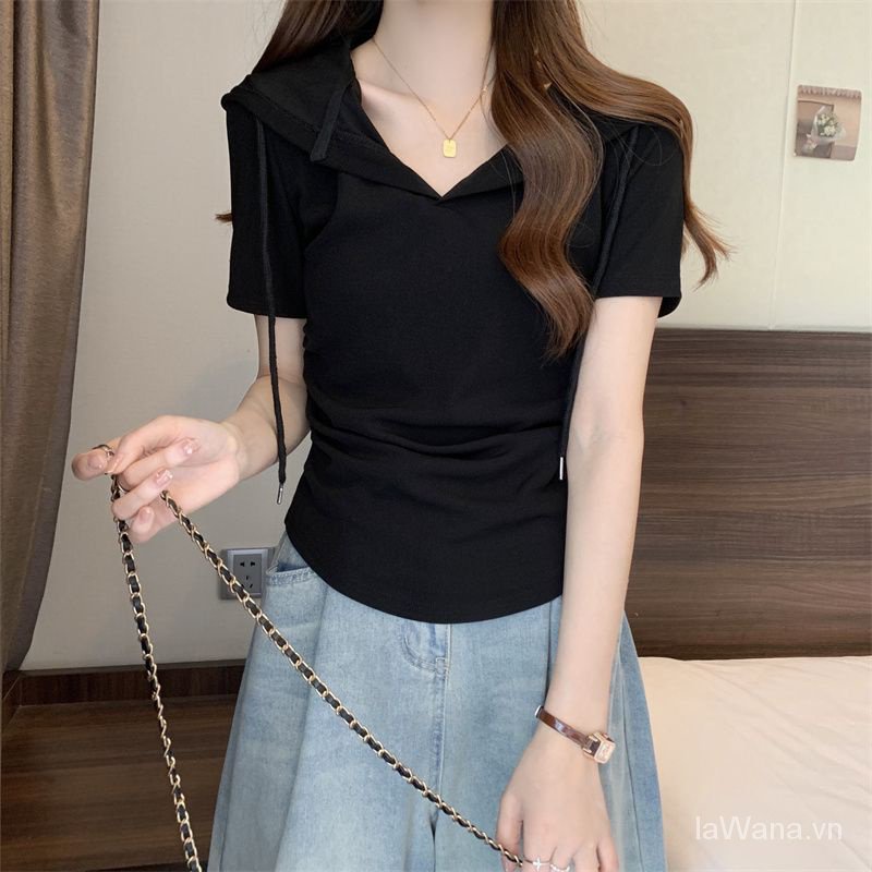 Áo Thun Tay Ngắn Có Nón plus size Cho Nữ