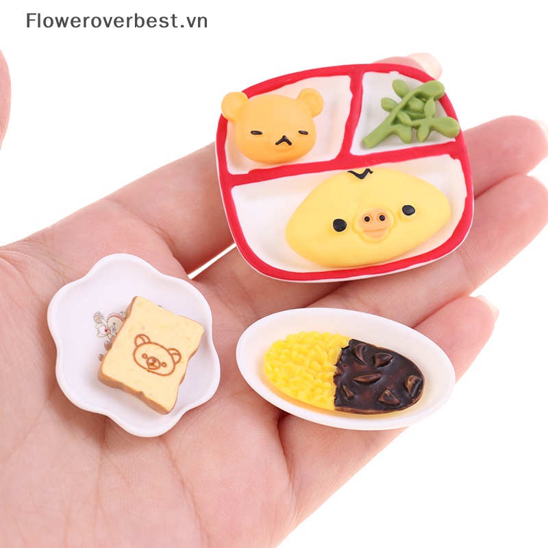 1 Bộ Đồ Ăn Sáng Mô Phỏng Bánh Mì / Thức Ăn Sáng Cho Nhà Búp Bê 1 / 12