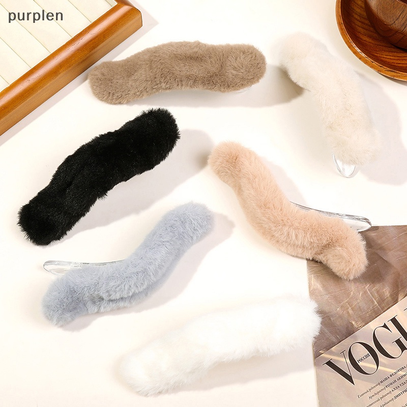 Kẹp Tóc Màu Tím Hình Vuốt Cá Mập Phủ Lông Dễ Thương Bắt Mắt