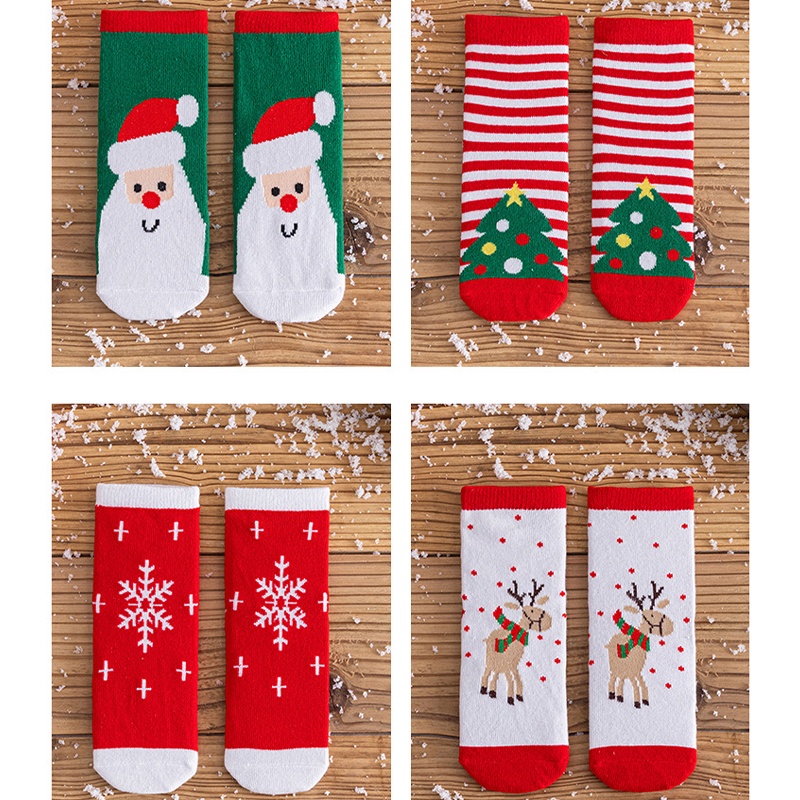 1 Đôi Tất cotton In Hình Giáng Sinh Năm Mới Cho Bé