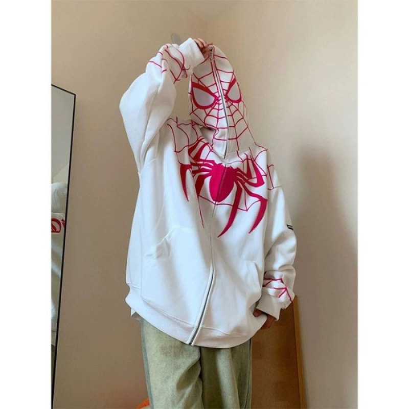 🔥Siêu Hottrend 🔥Áo Hoodie Người Nhện cardigan Thêu Họa Áo Khoác zip Tiết Người Nhện Phong Cách Mỹ Cá Tính Cho Nam Nữ