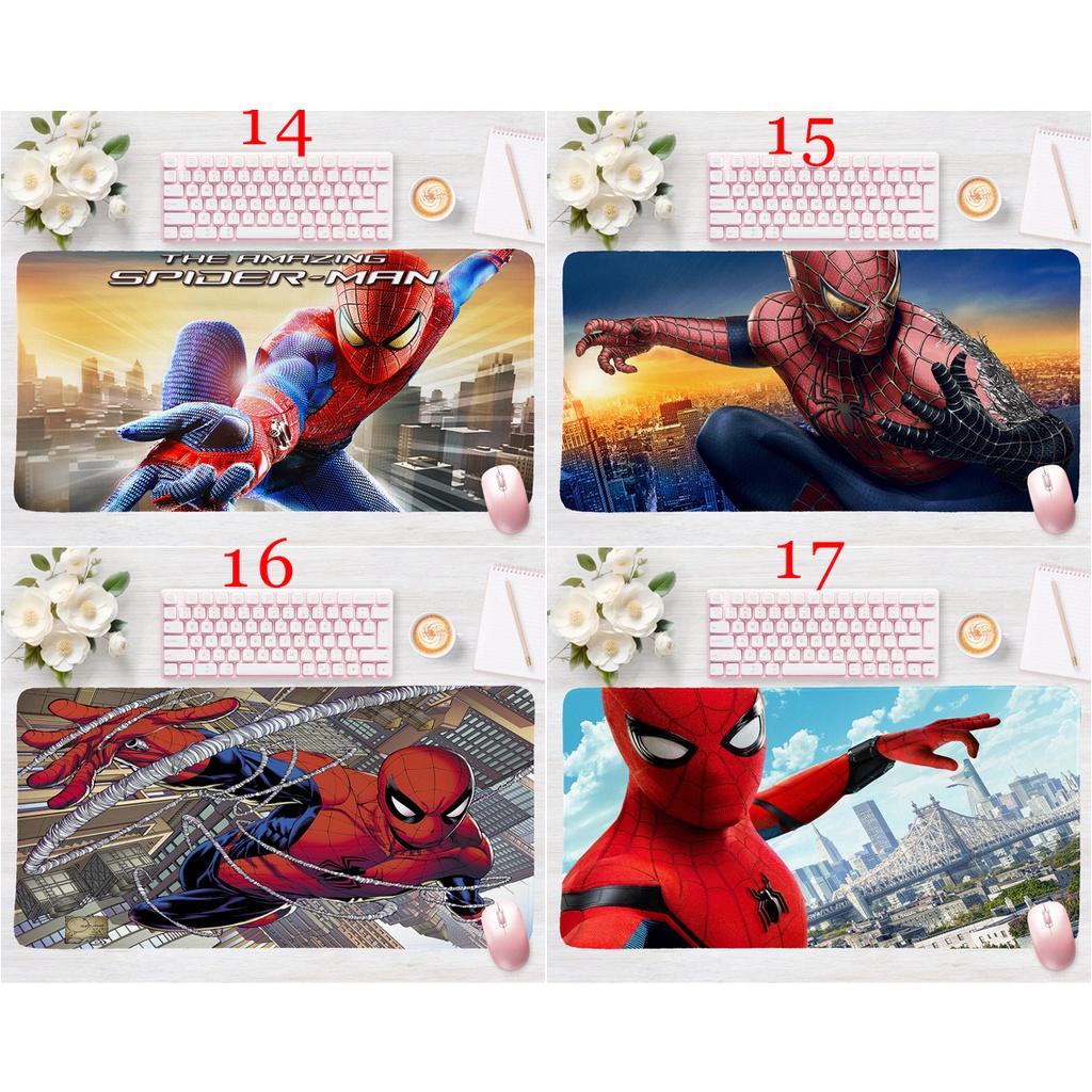 Tấm Lót Chuột Và Bàn Phím Chơi Game Dày Dặn In Họa Tiết spider man Độc Đáo Kích Thước 60x30cm Tiện Dụng Cho Văn Phòng