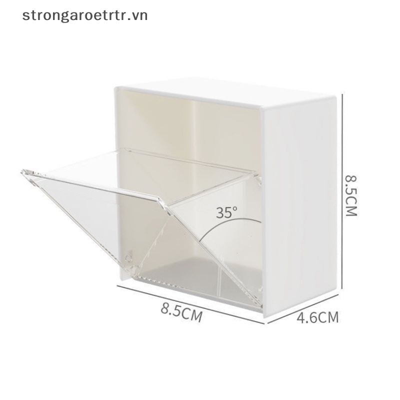 Hộp Đựng Tăm Bông / Trang Sức Bằng Nhựa Gắn Tường Chống Bụi Bẩn Tiện Dụng