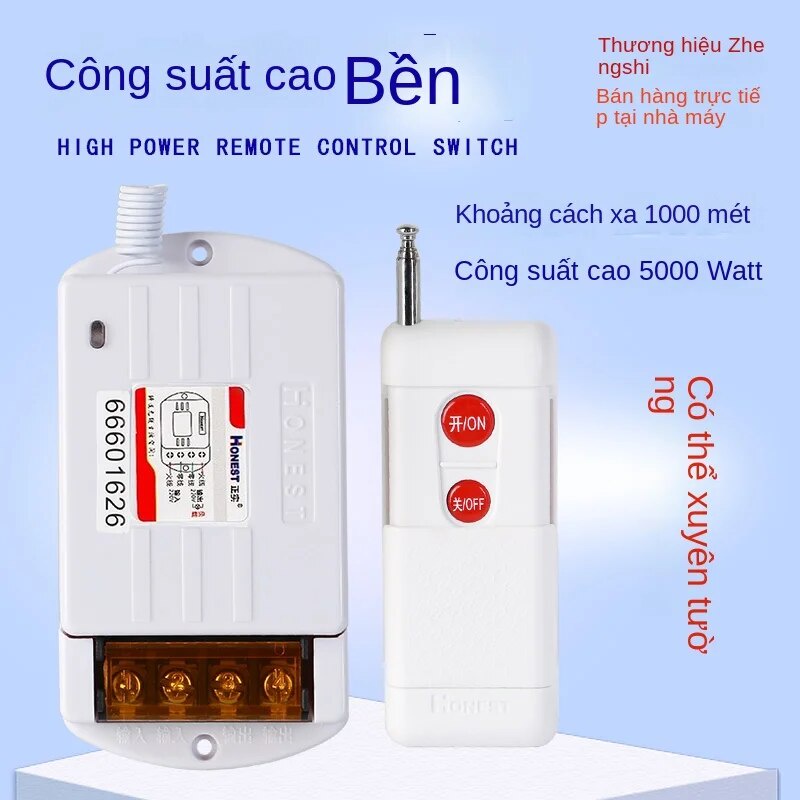 Công tắc điều khiển từ xa Honest 9220 6220 1KM Bật Tắt Máy bơm nước máy Công suất lớn 30A 40A/220V có chức năng Học lệnh - 1000M 40A ĐÁp ĐKXa