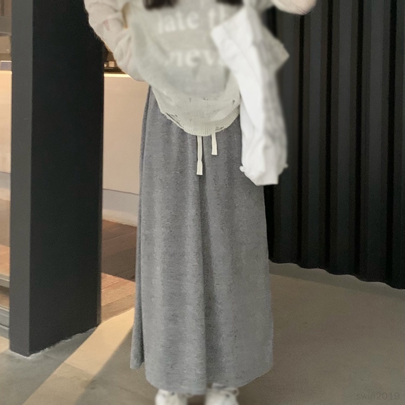 Chân Váy Lưng Cao Co Giãn Màu Sắc Thời Trang Xuân Thu Cho Nữ