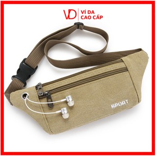 Túi Đeo Thắt Lưng Chất Liệu Canvas mềm và nhiều ngăn Chạy Bộ Thể Thao  2311[VD Luxury_Ví Da Cao Cấp]
