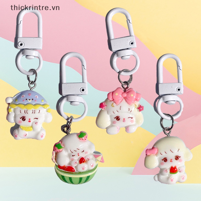 Móc Khóa Hình Dê / Dâu Tây / Cừu Nhồi Bông Dễ Thương