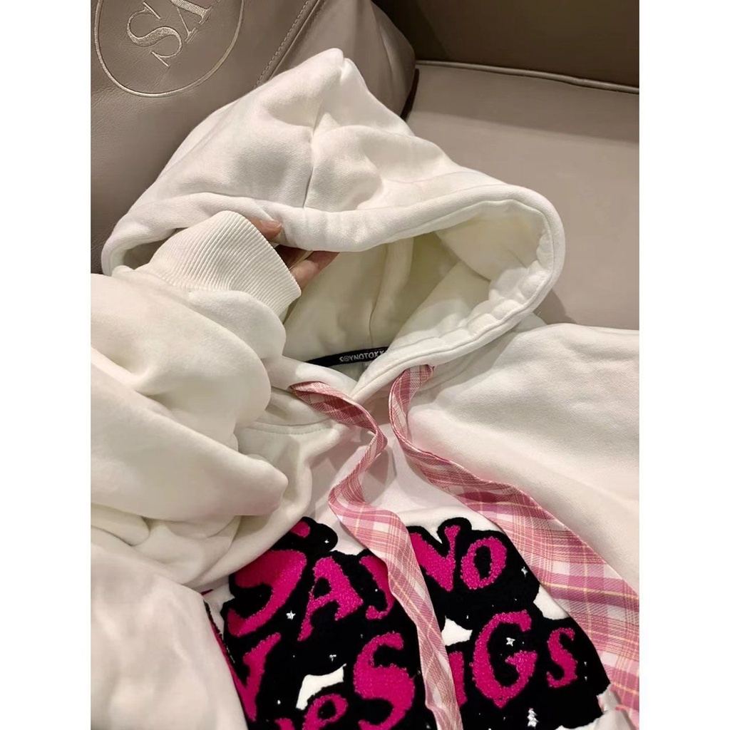 Áo Hoodie Dáng Rộng plus size Phong Cách retro Cho Nữ