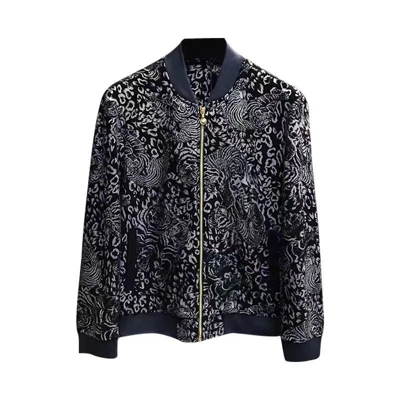 Áo Khoác Bóng Chày Bằng Nhung In Họa Tiết Vàng Kim Phong Cách Đường Phố Châu Âu Thời Trang Thu Đông Cho Nam