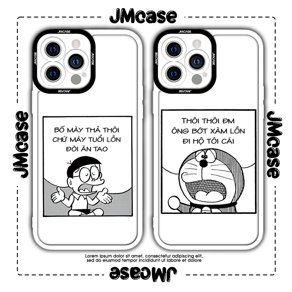 Ốp lưng iphone cạnh vuông JMCase Doraemon Anime Manga Nhật Bản Hài 7/7plus/8/8plus/x/xs/11/12/pro/max/plus/promax