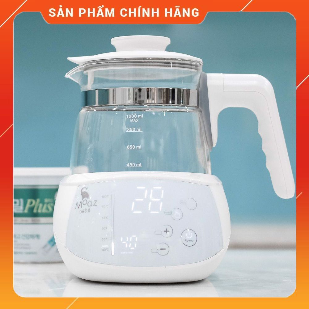 Bình đun nước pha sữa MOAZ BÉBÉ MB-002 điều chỉnh nhiệt độ, khử Clo, giữ nhiệt, Moaz Bebe mb002 - Chính hãng