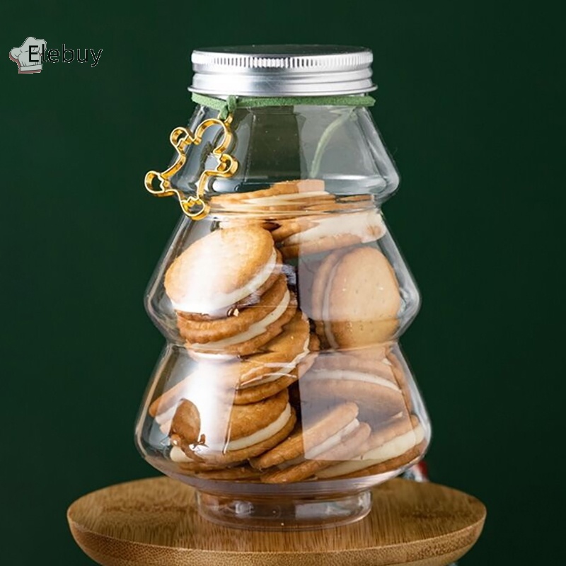 Hộp Đựng Bánh Kẹo 500ml diy Hình Cây Thông Giáng Sinh Dễ Thương