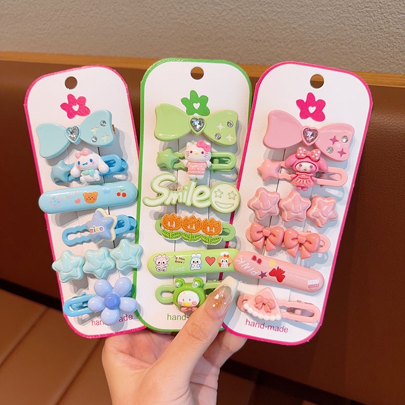 Bộ 6 Kẹp Tóc sanrio b01 Hình Hoạt Hình Dễ Thương Cho Bé Gái