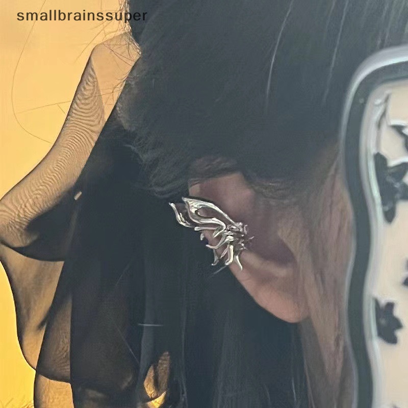 Smallbrainssuper Khuyên Kẹp Vành Tai Hình Bướm Đơn Giản Cá Tính Hợp Thời Trang Phong Cách punk sbs