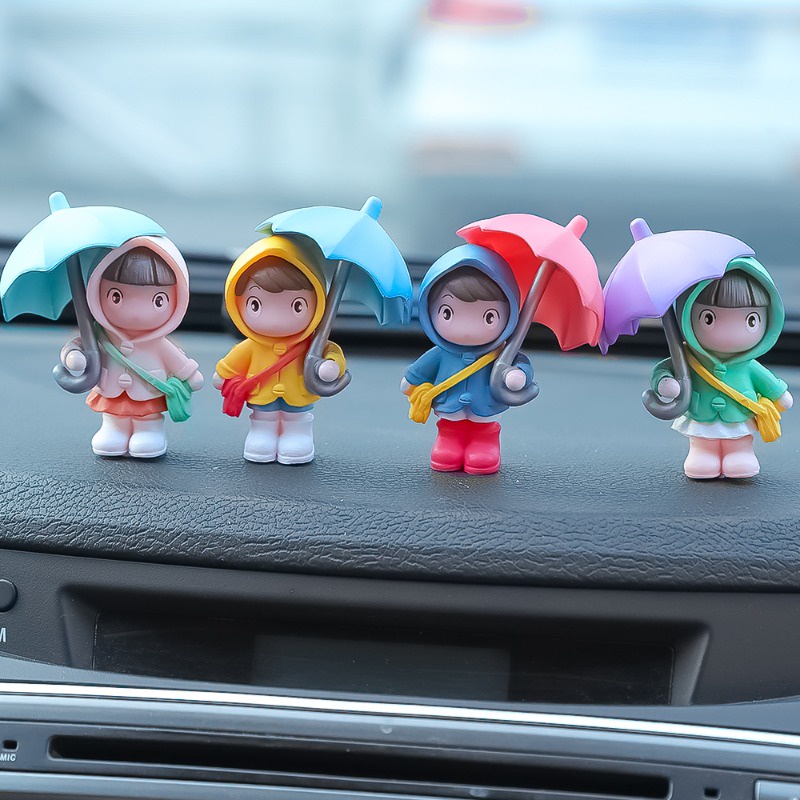 Mô Hình Búp Bê Cô Gái Cầm Dù Hoạt Hình mini Màu Sắc Ngẫu Nhiên Trang Trí Nội Thất Xe Hơi
