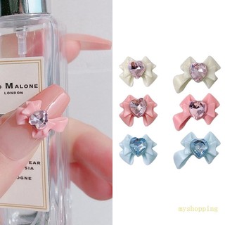Phụ kiện đá đính trang trí móng tay 3d diy hình nơ xinh xắn