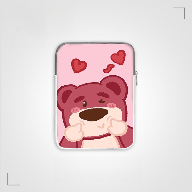 Dễ Thương Túi Đựng Máy Tính Bảng Ipad Mini28Cm 37cm Chống Sốc Chống Thấm Nước Hình Gấu Dâu Tây Đáng Yêu