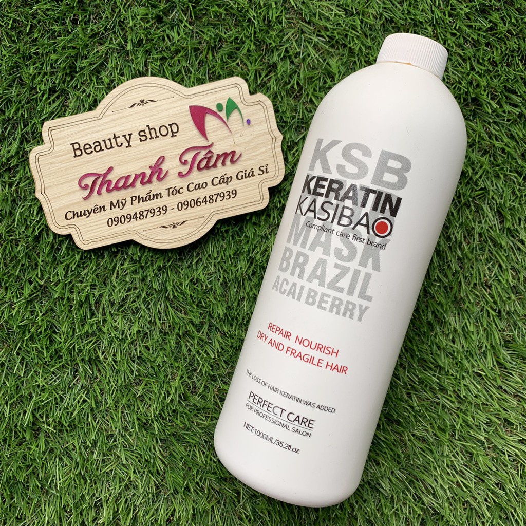 Hấp KERATIN KASIBAO KSB BRAZIL ACAI BERRY thủy phân phục hồi tóc hư tổn nặng 1000ml