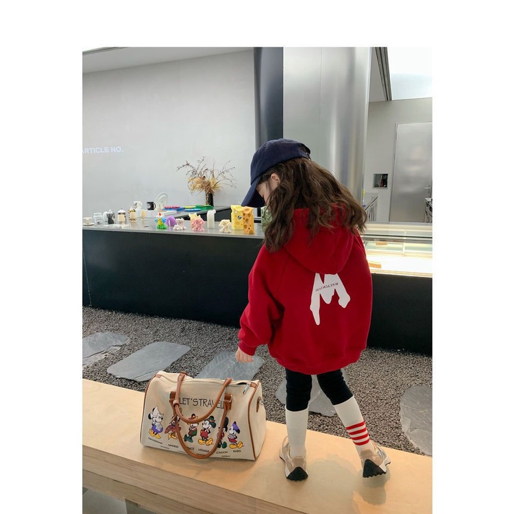 Cuhk Tong Áo Hoodie Bằng Vải Lông Màu Đỏ Cỡ Lớn Hợp Thời Trang Dành Cho Bé Gái