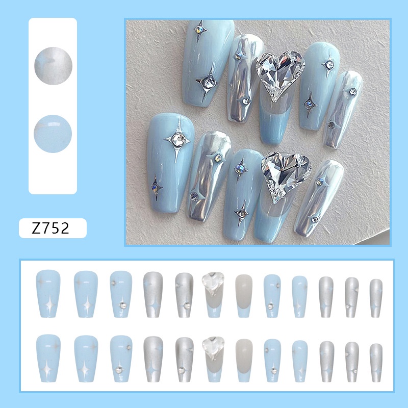 Hộp 24 Móng Tay Giả 3d z752 Thời Trang
