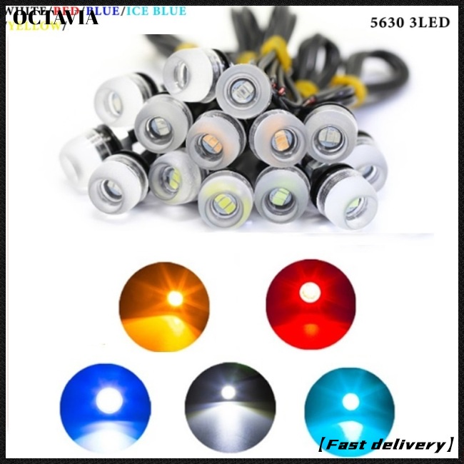 At Đèn led Mắt Đại Bàng 18mm 12v Ánh Sáng Đen Chống Thấm Nước Gắn Biển Số Xe Hơi