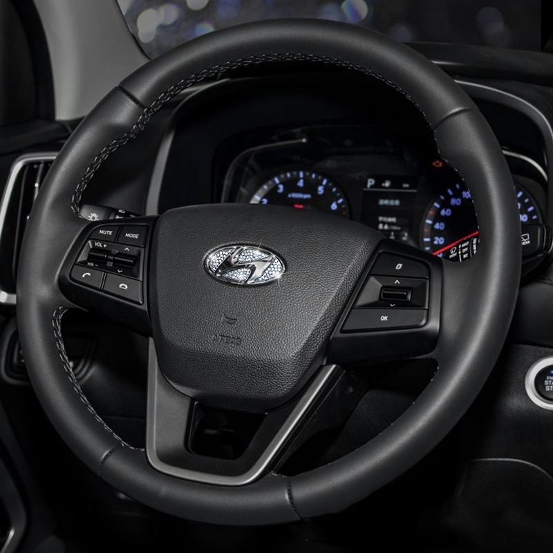 Miếng Dán logo Trang Trí Vô Lăng Xe Hơi hyundai i10 i20 i30 ix35 ix55 tucson sonata elantra