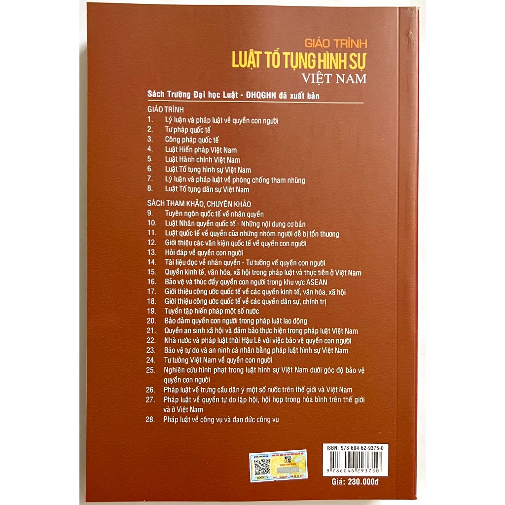 Sách Giáo Trình Luật Tố Tụng Hình Sự Việt Nam - Nhà Sách Pháp Luật New