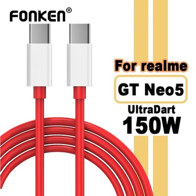 Fonken Dây Cáp Sạc 150w Chuyển Đổi type c Sang type c pd usb c Cho oneplus ace2pro / ace realme gt neo 5