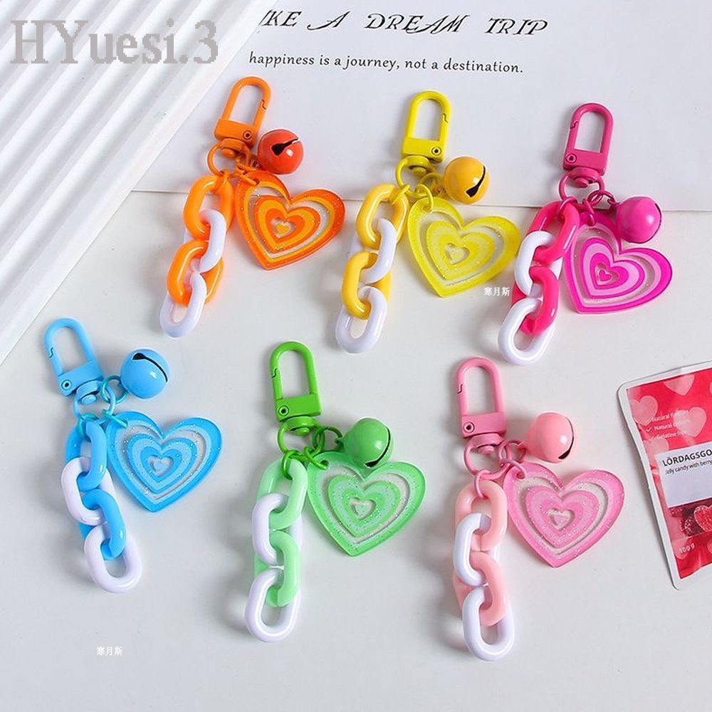 Móc Chìa Khóa Hình Chú Vịt / Gấu / Hoa Bằng acrylic Màu Sắc Ngọt Ngào Xinh Xắn Cho Nữ