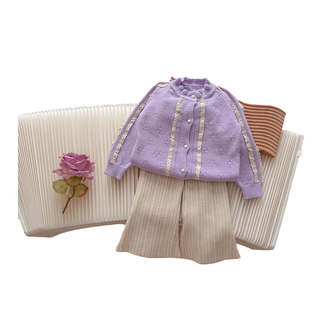 Áo Khoác cardigan Dệt Kim Thời Trang Cho Bé Gái