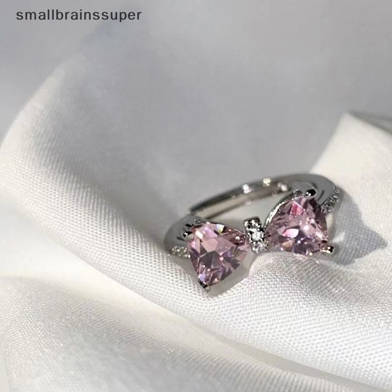 Nhẫn Hở Hình Nơ Đính Đá zircon Thời Trang Có Thể Điều Chỉnh Cho Nữ sbs