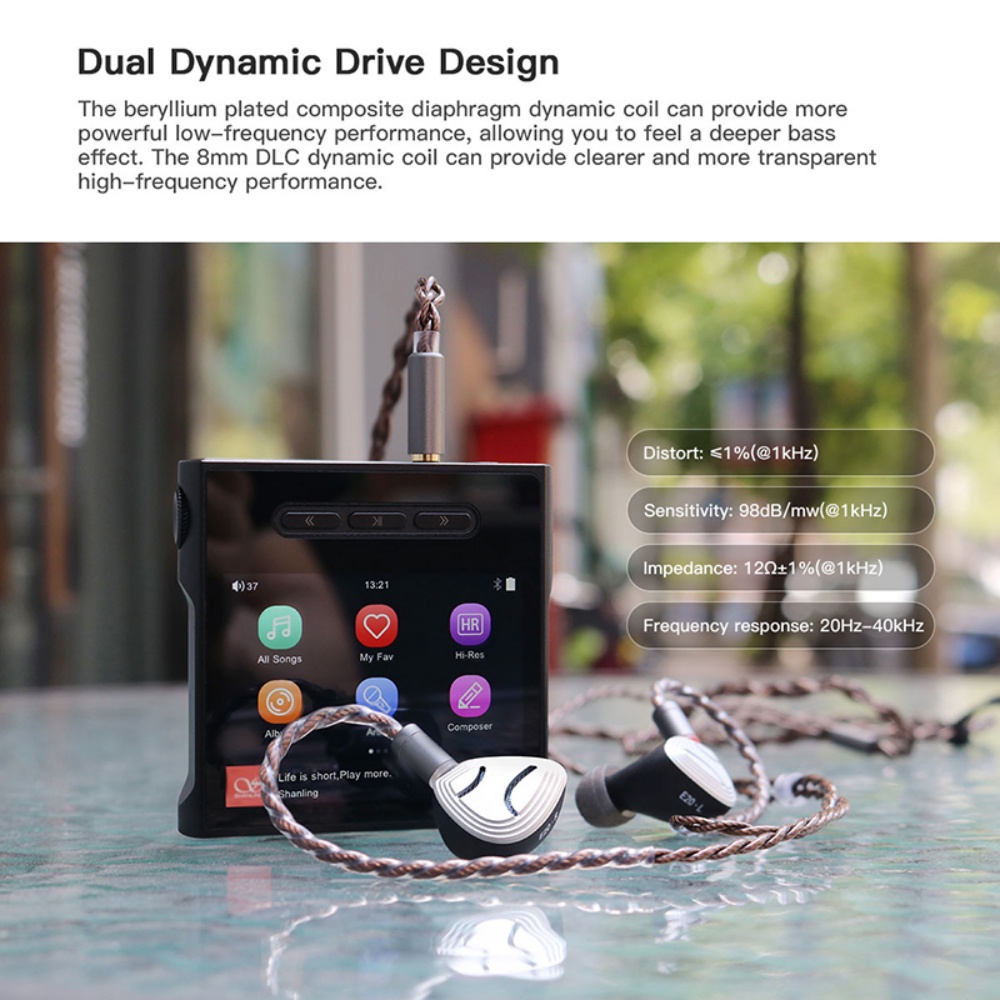 Tai Nghe Nhét Tai aoshida x letshuoer e20 hifi Có Dây 10mm Âm Thanh Sống Động + Màn Hình diaphragm