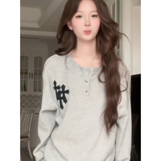 Áo Thun Nữ Tay Dài Dáng Rộng In Hình Bánh waffle Thời Trang Xuân Thu Size 33-75kg