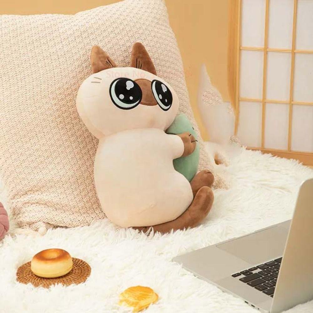 Mmluck Thú Nhồi Bông Vải Mềm Màu Trơn Hình Chú Mèo Nhỏ Dễ Thương Vui Nhộn Cho Bé