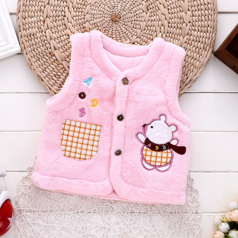 Áo Khoác Không Tay Bằng Lông Cừu Dày Dặn Giữ Ấm Mùa Xuân Thu Cho Bé Sơ Sinh